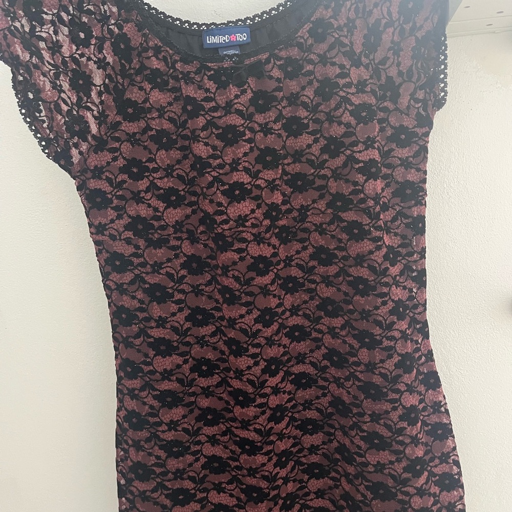 Limited Too Black and Pink Lace Dress